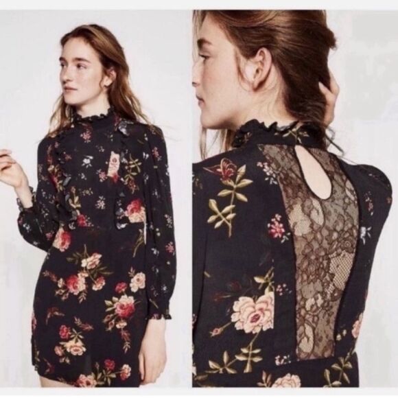 NWT ZARA Dress Blogger Favorite Floral Blogger Lace - Picture 3 of 12